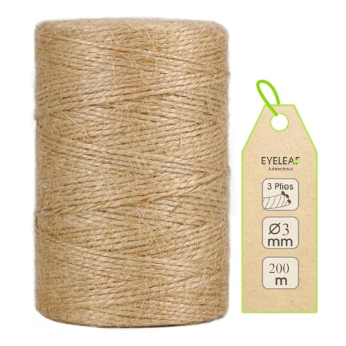 100m Spago per Decorazioni in Canapa 3mm - Corda per Tiragraffi per Gatti, Spago Multiuso per Fai da Te e Giardinaggio