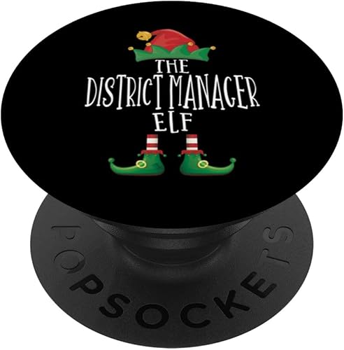 District Manager Elf - Camisa familiar a juego con diseño de elfo, PopSockets de Navidad intercambiables