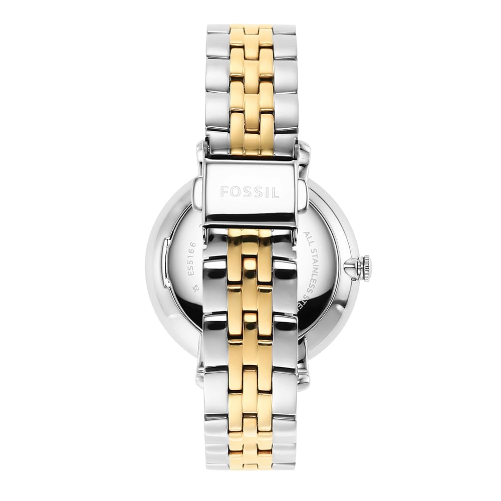 FOSSIL Orologio Jacqueline da donna, Movimento al quarzo a tre lancette con fasi lunari e cinturino in acciaio inossidabile