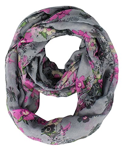 Peach Couture Floral Scarf Chery Blossom Infinity Scarf Circle Scarf Lavender Scarf Grey Scarf