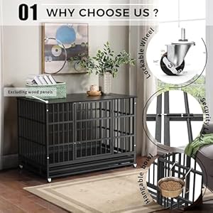 Otaid-48-Inch-Heavy-Duty-Dog-Crate-Cage-Kennel-with-Wheels-High-Anxiety-Indestructible-Dog-Crate-Sturdy-Locks-Design-Double-Door-and-Removable-Tray-Extra-Large-XL-XXL-Dog - Cucciolini Doodles   Otaid-48-Inch-Heavy-Duty-Dog-Crate-Cage-Kennel-with-Wheels-High-Anxiety-Indestructible-Dog-Crate-Sturdy-Locks-Design-Double-Door-and-Removable-Tray-Extra-Large-XL-XXL-Dog