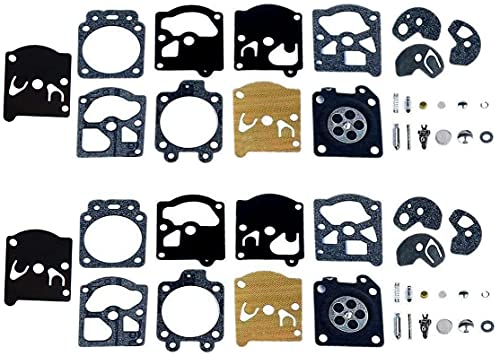Poweka Lot de 2 Kit Réparation du Carburateur Joint Membrane Compatible avec Walbro K10-WAT WA & WT Séries Stihl Hus-qvarna Poulan McCulloch Echo