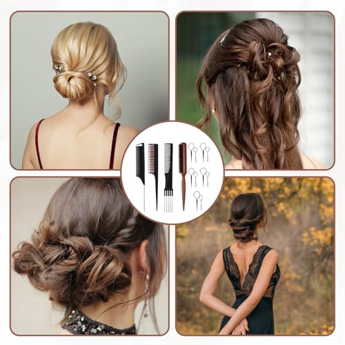 Set profesional de 14 peines para peinado y separación de cabello miniatura 7