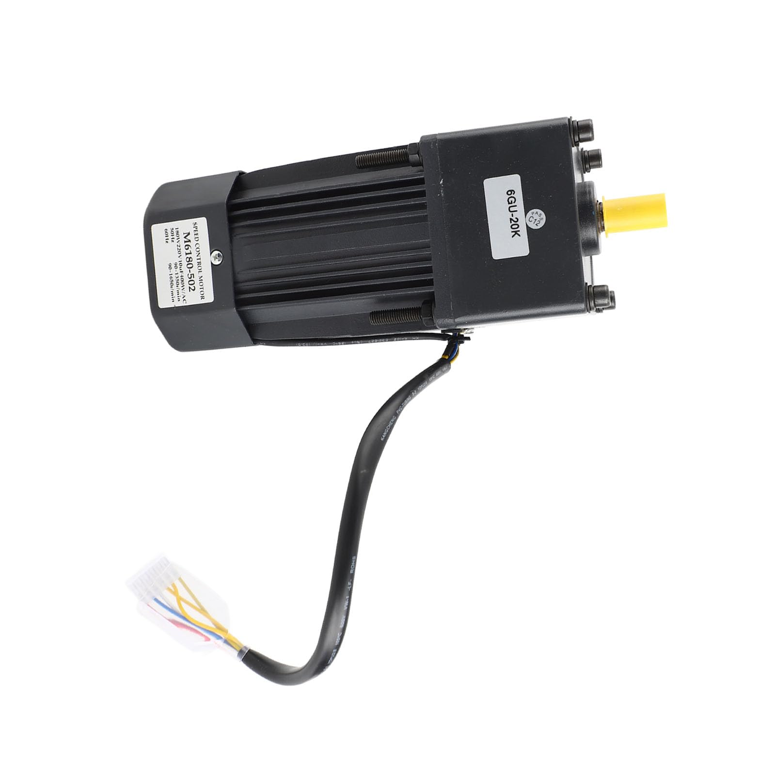 M6180-502 Motoriduttore con Riduttore da 180 W, Motore Reversibile CW/CCW a velocità Regolabile 220 V CA con Ventola di Raffreddamento in Alluminio per 10K-100K (Rapporto di riduzione 20k)