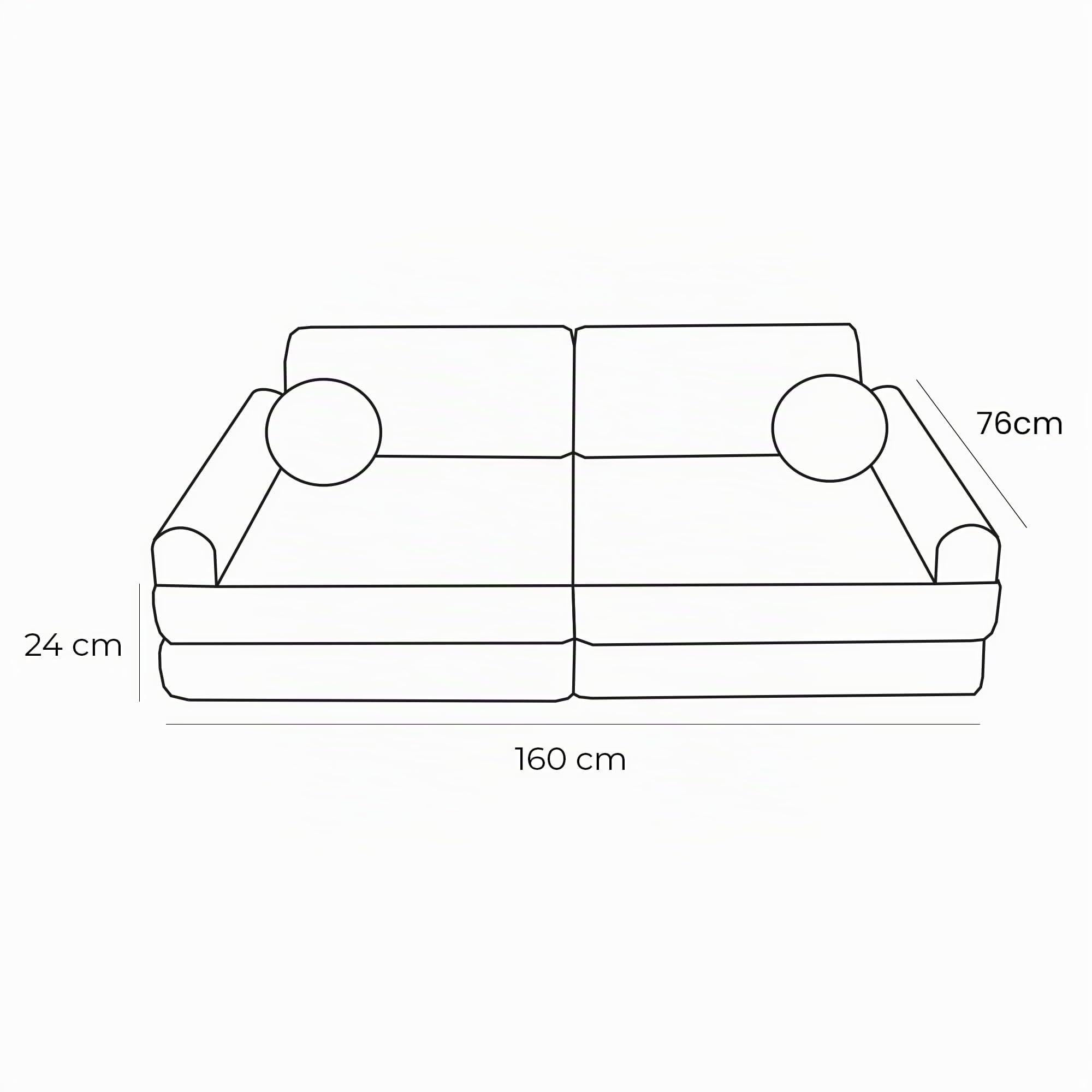 MEOWBABY Kindersofa – Spielsofa für Kinder – Weiche Klappsofa mit Schlaffunktion – Kuschelecke für Kinderzimmer, Aesthetic, Türkis