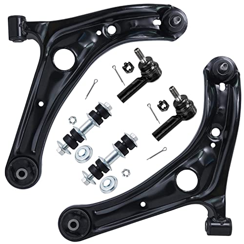 Image of Detroit Axle -Front End 6pc Suspension Kit for 2004 2005 2006 Scion xA xB 2 Front Lower Control Arms with Ball Joints Replacement 2 Sway Bar Links 2 Outer Tie Rods