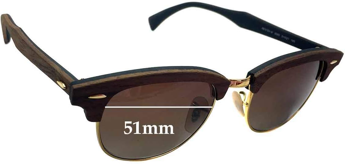 Sunglass Fix Replacement Sunglass Lenses Compatible for Ray-Ban RB5154-M Clubmaster 51mm (Photochromatic SFx Edge Black Pair)