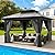 DWVO 10x10ft Gazebo Hardtop Double Roof Polycarbonate Canopy Outdoor with Netting and Shaded Curtains, Aluminum Frame Garden Tent for Patio, Backyard, Deck and Lawns, Gray