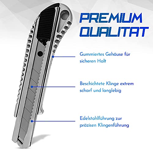 Cuttermesser Alaskaprint 10 x professionelles Aluminium-, 18 mm