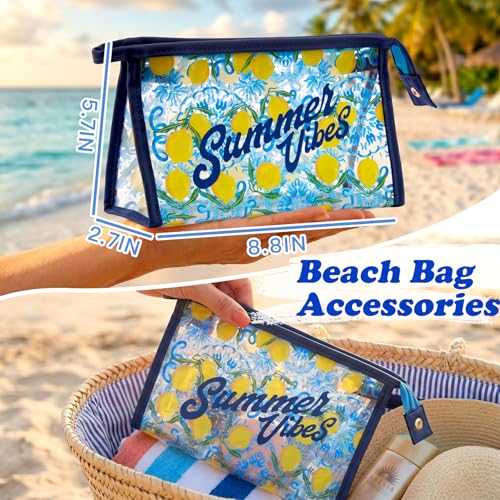 Image of COSHAYSOO Sunscreen Bag Clear Makeup Toiletry Pouch Beach Vacation Essentials for Women Teen Girls Trip Gifts Summer Pool Travel Must Have Accessories Waterproof Stuff