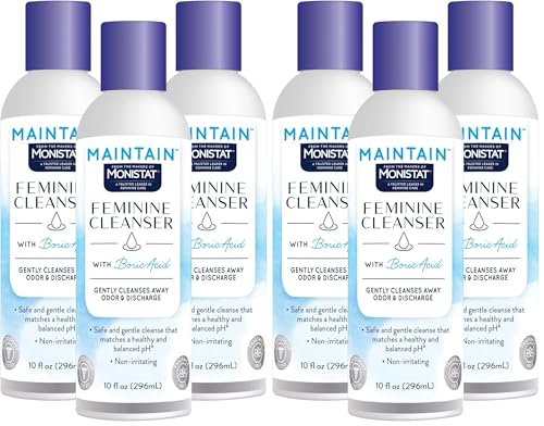 Image of Monistat Boric Acid Feminine Wash,Fragrance-Free Intimate Wash for Women with Gentle pH-Balanced Formula,10 Fl Oz,(Pack of 6)