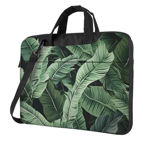 Sac ordinateur portable étanche à bandoulière housse PC feuilles palmier