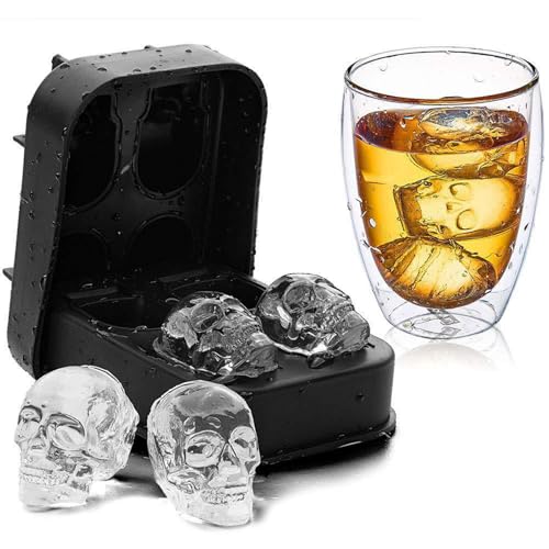 Molde de silicona para cubos de hielo 3D calavera miniatura 7