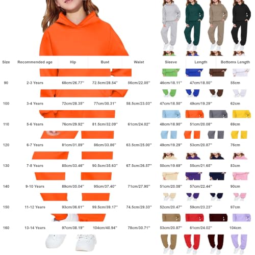 BAOQIN Girls Sweatsuit 2 Piece Hoodie Sweatpants Set Yellow 13-14 Years - image 3