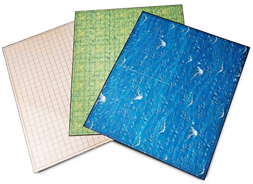 Hexers Role-Playing Game Board Mat, Square Grid Terrains, 8 Different Terrains, Compatible With Dungeons And Dragons Dnd Pathfinder Rpg, 27 On 23 Inches, 1 Inch Squares, Foldable & Dry Erase #TOP4