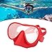 LAVEN Snorkel Diving Mask, 3D Tight Fit Foldable Anti Fog Tempered Glass Swim Goggles for Freediving (Red)