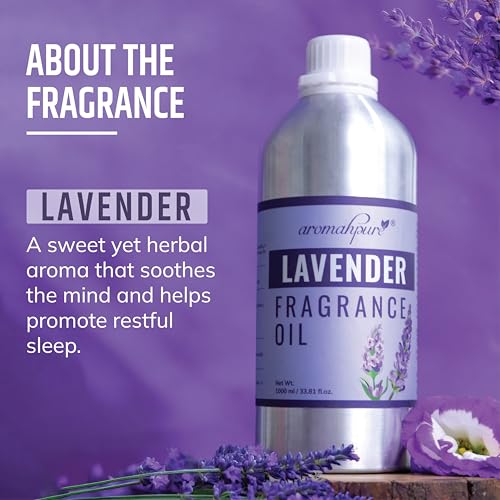 Image of Aromahpure Lavender Aroma Oil | 1 Liter Undiluted & Natural | Long-Lasting Scent for Aromatherapy, Candle & Soap Making, Diffusers, Room Freshener, Humidifier, Bathroom Revitalizer & Home Essentials