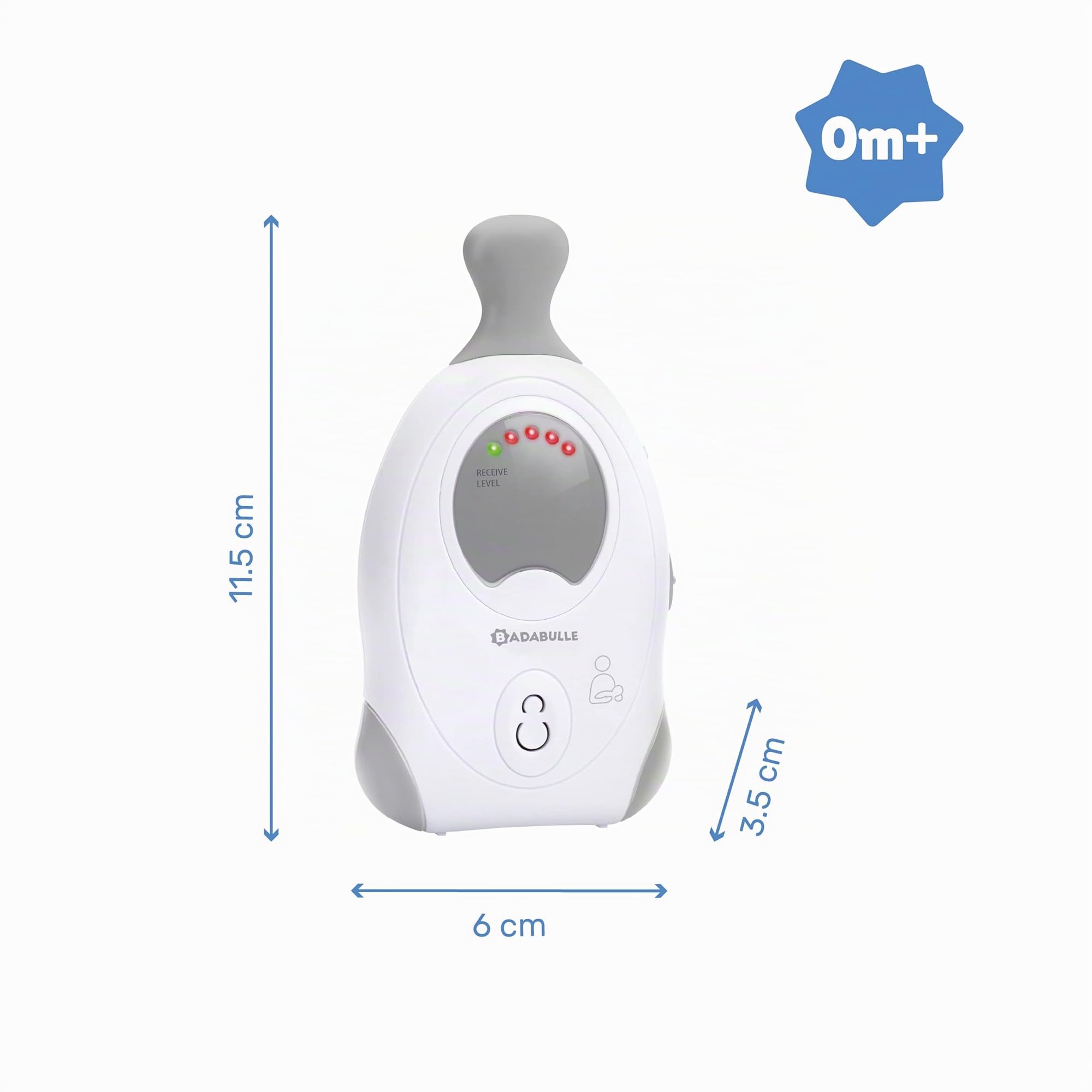 Badabulle Baby Online 300m Babyphone Audio avec Veilleuse Lumière Douce - Alarmes sonores & visuelles - Basse Emission d'Ondes - Indicateur Batterie Faible - Sur Piles ou Secteur