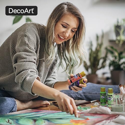 Image of DecoArt Americana Acrylic Paint Set - 2024 Updated Colors, 9 Bottles (2 fl oz) - Art and Craft Acrylic Paints for Canvas, Wood, and More