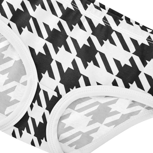 Girls Underwear Toddler 2t Cotton Girl Panties Cute Durable Undies Kids Briefs Black White Houndstooth4