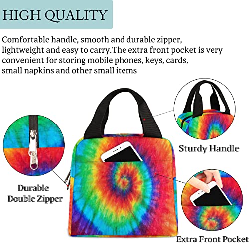 Abstract Swirl Tie Dye Design Insulated Lunch Bag Women Reusable Lunch Tote Bag For Men Adult Leakproof Cooler Lunch Box For Work Office Picnic Travel #TOP5