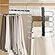 TAOPE Hosenbügel Kleiderbügel Platzsparend, 2 Stück Edelstahl Hosenbügel Faltbar Kleiderbügel Multifunktional Hosenhalter, rutschfest Bügel für Hosen Rock Schals Jeans Kleidung Handtücher - Schwarz