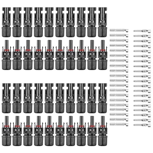 Image of Solar MC-4 Wire Connector for Solar Panel Connection 1500V (Set of 20)