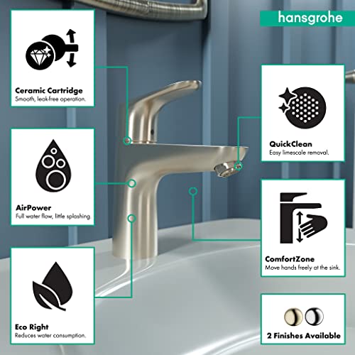 Hansgrohe 04371820 Focus E 100 Einlocharmatur, Nickel gebürstet – Ansicht 5