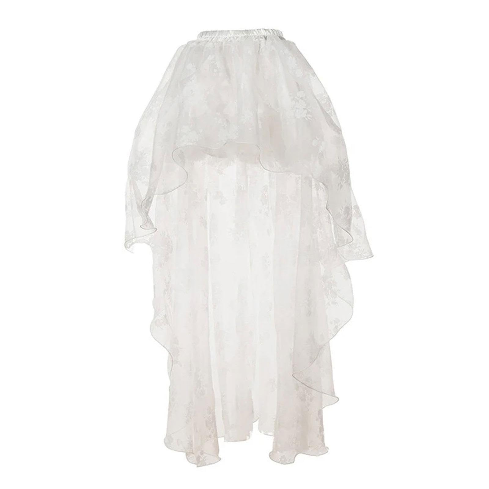 LOVIVER Jupes Tutu Hautes et Basses pour Femmes, Jupe en Tulle en Maille superposée, Jupes à Queue d'aronde à la Mode pour fête, Spectacle sur scène, Cocktail