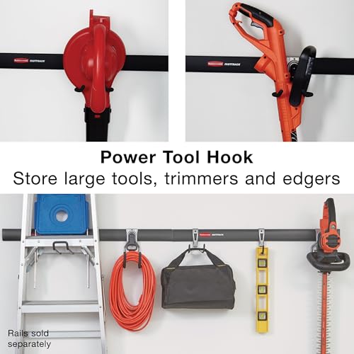 Image of Rubbermaid Garage FastTrack Power Tool Holder Satin Nickel Wall Mounted Storage System Holds up to 50 pounds for Home /Garage /Tool Organization
