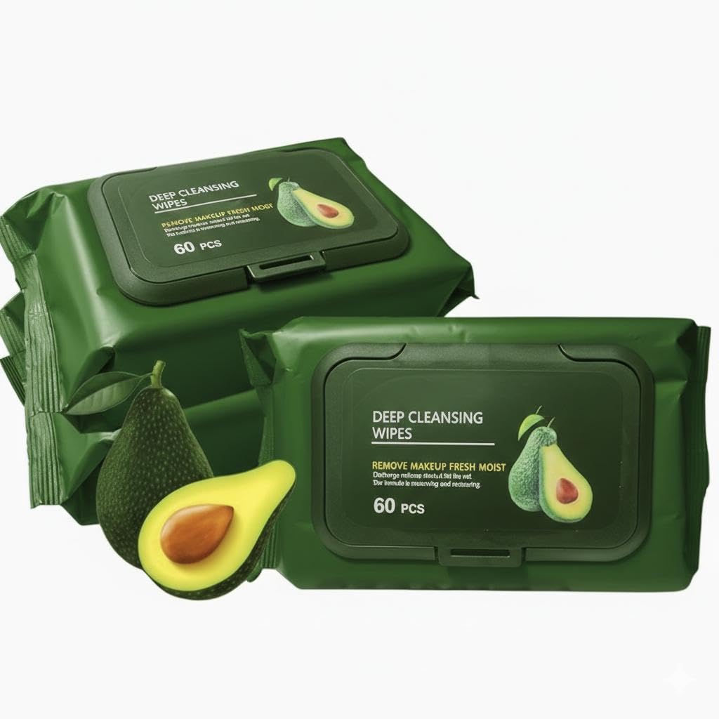 Beauty Clean & Glow Makeup Remover Wipes with Avocado || Face Wet Wipes with Aloe Vera, Cucumber & Vitamin E for Deep Cleansing, Moisturising & Fresh Looking Skin || 60 Wipes-image-32