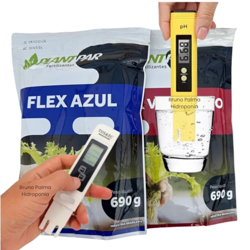 Kit Flex Vermelho + Flex Azul 1.000l + Medidor De Ph E Ec