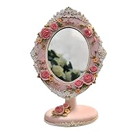 Amazon.co.jp: 【Bellechan Shop】アンティーク ローズミラー 卓上 鏡