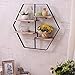 Zcygws Ripiani Muro Dell'organizzatore di immagazzinaggio Display Rack Ripiani Scaffalature Black Wall Metallo Galleggiante Mounted Multi Shelf - Esagonale, 52 * 59 Centimetri