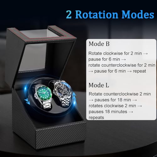 Image of Watch Winder for Automatic Watches,Automatic Watch Winder Box,Double Watch Winder for Women's and Men's Watches with Quiet Japanese Mabuchi Motor