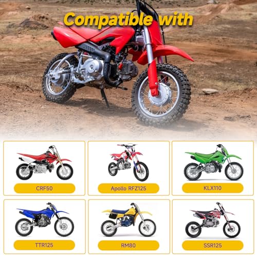 Image of HIAORS 7 /8 inch Handlebar Handle Grips Compatible with 50cc 70cc 125cc 150cc CRF50 XR50 CRF70 CRF125 TTR90 TTR110 TTR125 PW80 KLX250 SSR125 TaoTao Apollo Pit Dirt Bikes Motocross Motorcycles Parts Black