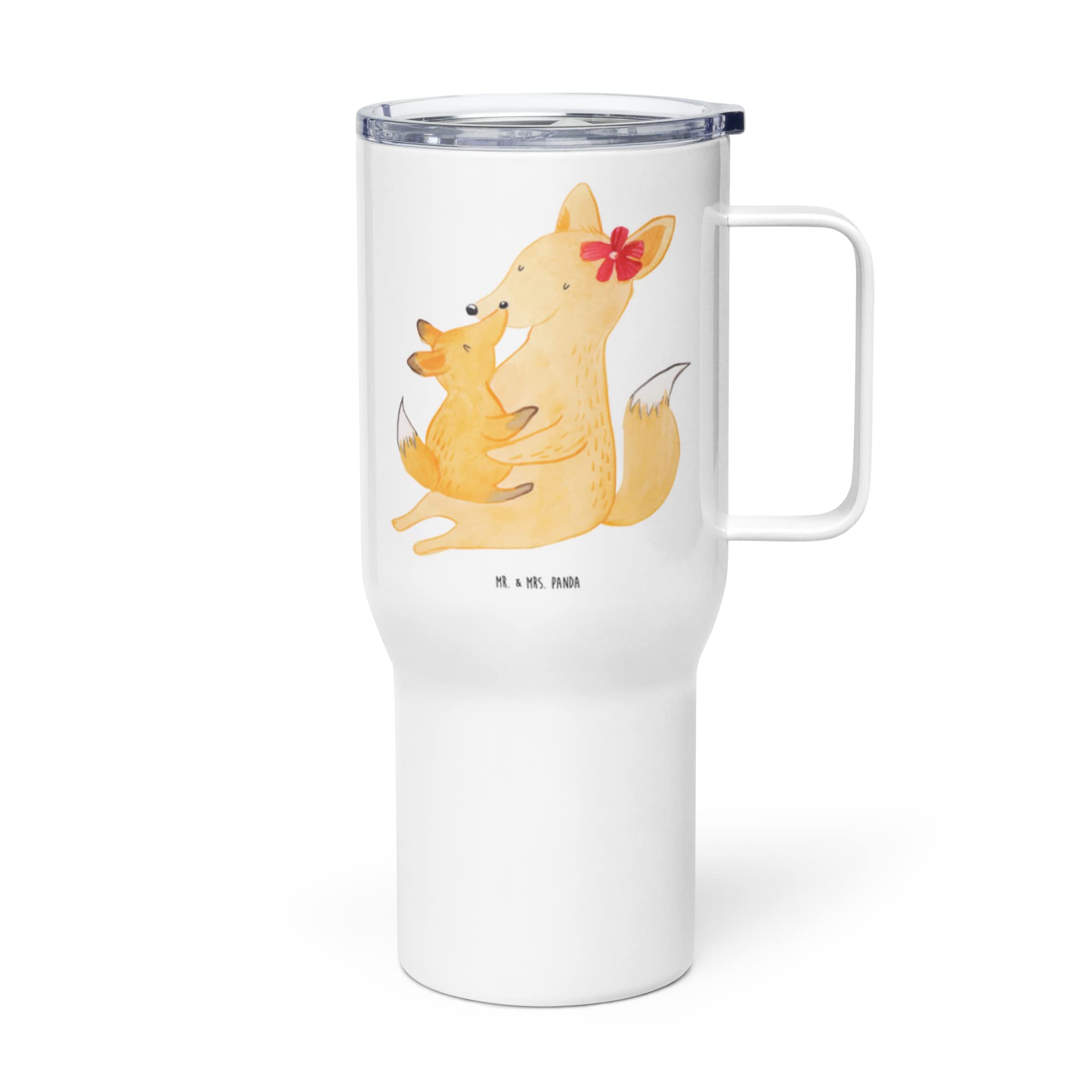 Mr. & Mrs. Panda Thermobecher Fuchs Mama - Geschenk, Teetasse, thermosbecher, Edelstahl Tasse, Schoß, Mutter, Muttertag, Tochter, getränkebecher, Kaffee-to-go-Becher
