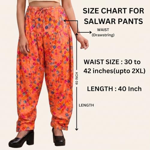 Image of FASHION GALLERY Women's Rayon Relaxed Fit Patiala Salwar with Full Length Drawstring Closure Type and Flexible Waist|Patiala Pant for Woman