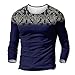 Men's 2023 Autumn Casual T Shirt Graphic Abstract Long Sleeve Print Fashion Shirts Designer Vintage Blouse Tops Mens Zip Up Hoodie Mens Work Shirts Construction（6-Navy,X-Large）