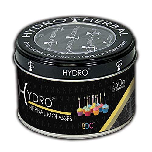 Hydro Herbal Hookah Shisha 250g Can - BDC - Birthday Cake - [Premium Flavor - Tobacco Free, Nicotine Free] BDC