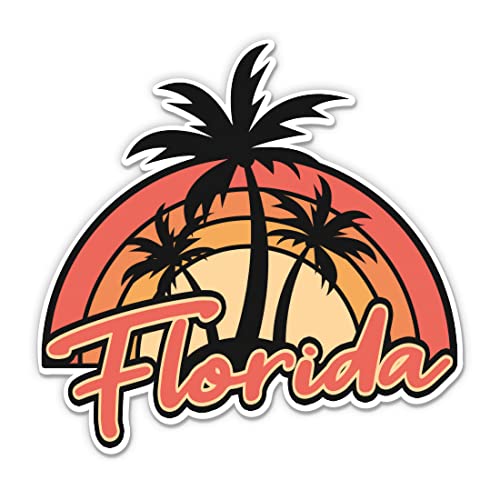 Amazon.com: Florida Retro Style Palm Trees Stickers - 2 Pack 