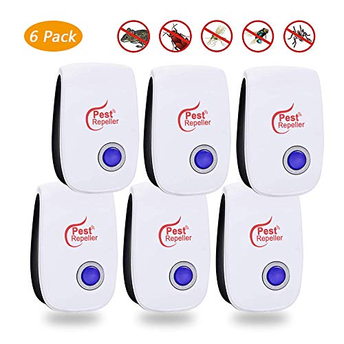QUTAII Repellente ad Ultrasuoni, Repellente Zanzare Antizanzare Repellente,Repellente Contro Parassiti per Zanzare,Cimici,Scarafaggi,Parassiti, Talpe Mosche (6 Pezzi) (6)