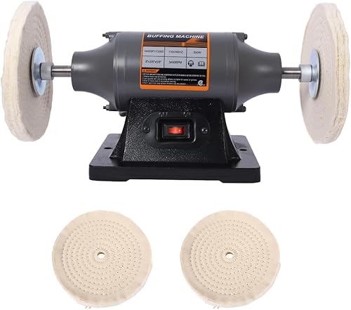 Pulidora eléctrica de 8 pulgadas, incluye 4 ruedas de pulido Thic de 80 capas, máquina de pulido ideal para pulir metal, joyas, cuchillos, jade y