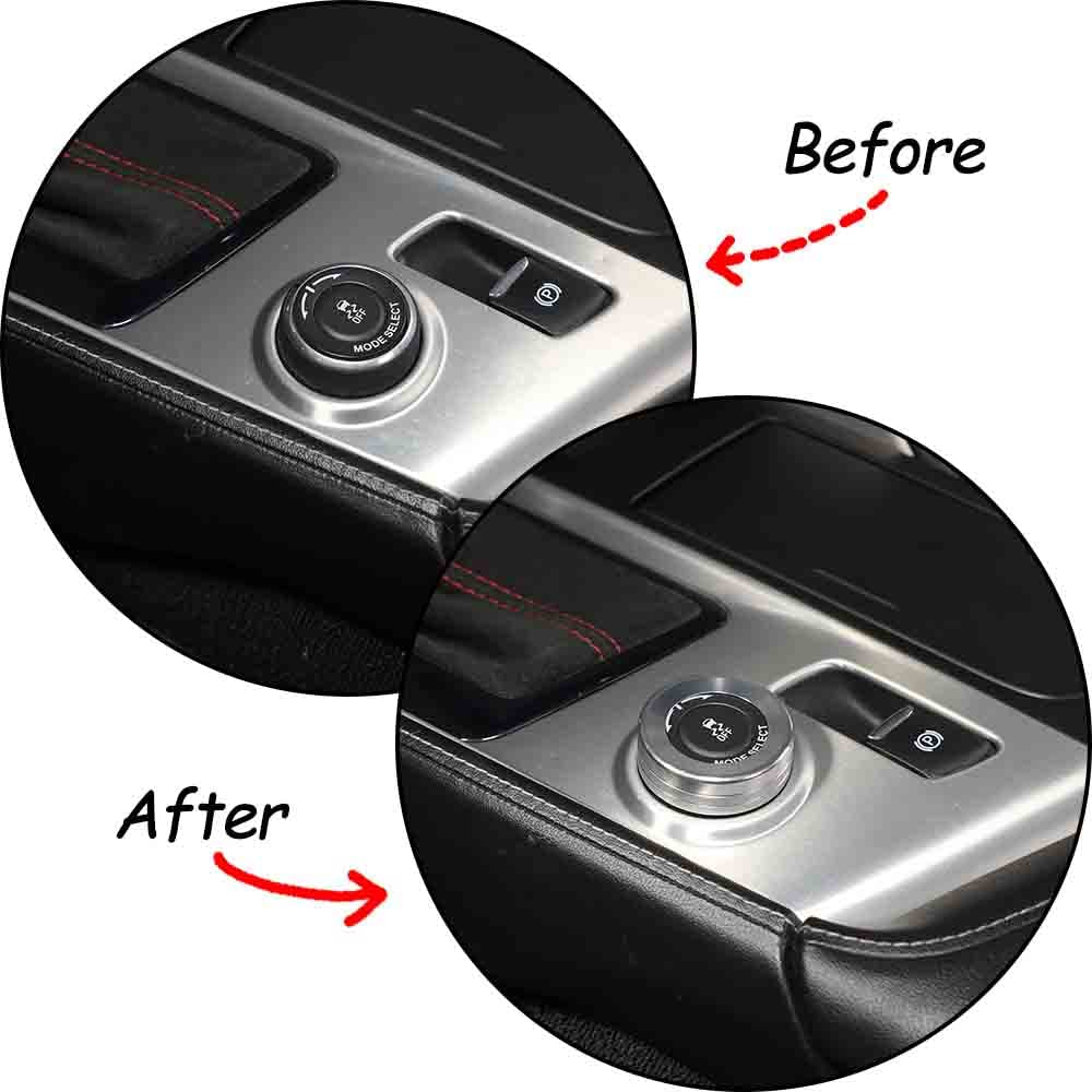 TINKI Car Instrument Brightness Adjustment/Dial Rod Decoration Ring for 2014-2019 Chevy C7 Corvette Aluminium Trim Interior Accessories (Driving Mode Knob Ring 1 Piece, Silver)