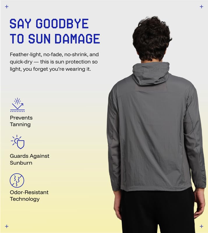 Image of BLUE TYGA Air Pro Sunscreen Jacket | UV Protection Hooded Jacket | 40 GSM Nylon, Breathable Mesh, Quick-Dry Summer Wear
