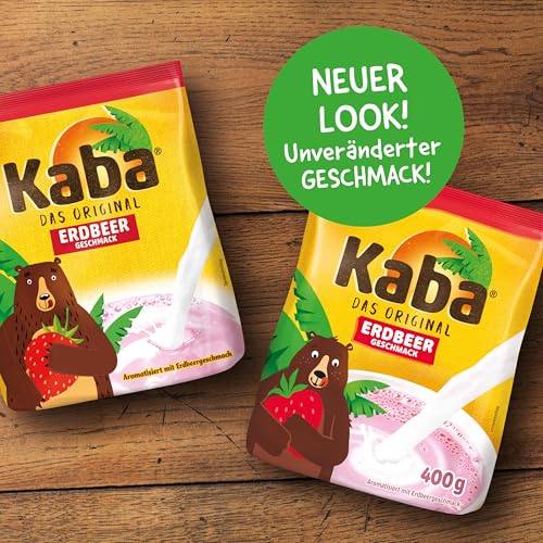 Kaba Erdbeer 400g Beutel, fruchtiges Trinkpulver, das Original Erdbeermilch-Pulver zum Anrühren in kalter & warmer Milch