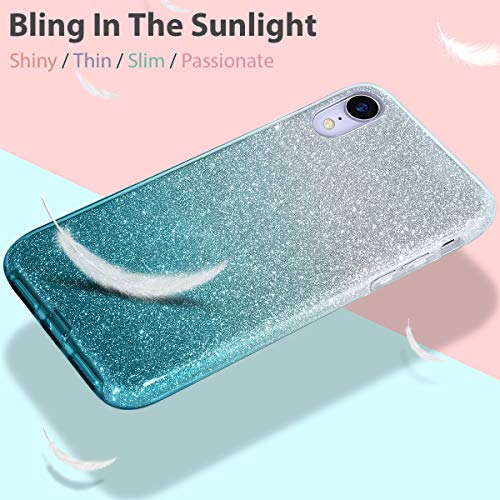 Mateprox Iphone Xr Case,Bling Sparkle Cute Girls Women Protective Case For Iphone Xr 6.1" (Gradient Green) #TOP3