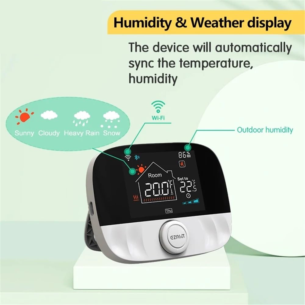 RF433 bezprzewodowy termostat WiFi dopasowanie do podłogowego wodoodpornego Kotłak domowy Tuya Smart Programowalny kontroler temperatury(Black T9N Set)