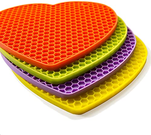 Image of Silicone Trivet for hot Dishes Pots and Pans Our Decorative Table Mats can be Used as Pot Holders and Oven Mitts Coasters Jar Openers (Pack of 4 Multi)