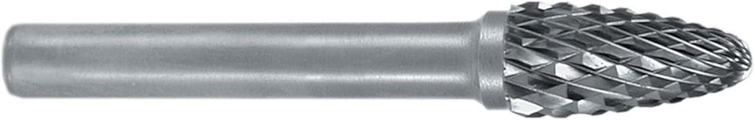 RUKO 116034 Tungsten Carbide Rotary Burr, Shape F Ball Nose Tree (RBF), 16 mm Diameter, 6 mm Shank Diameter, 70 mm Length